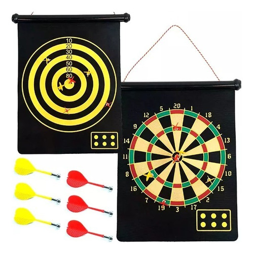 Juego De Dardos Magneticos X6 Tablero Doble 42x52cm An17