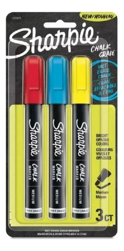 Marcadores Sharpie Chalk Tiza Liquida Borrable X 3 Colores