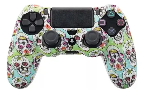 Capa Case Silicone Camuflada Controle Ps4+1 Par Grip Brinde