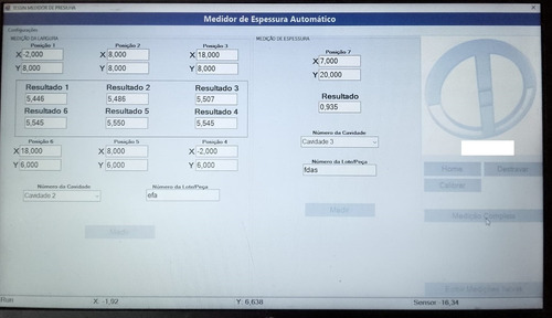 Medidor De Espessura Automático Cnc Coleta De Dados Software