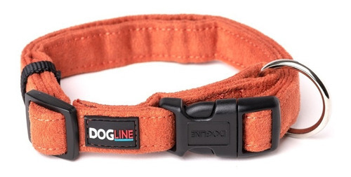 Collar Perro Microfibra Dogline Mediano Naranja Liso