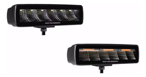 Par Barra Luz Led Go Rhino Blanca Y Ambar Sixline 6'' 2880lm