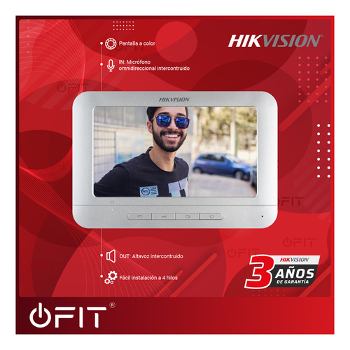 Imagen 3 de 10 de Kit Portero Visor Hikvision + Pantalla + Cámara Exterior Hd