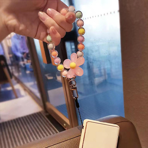 Lindos Dijes Para Teléfono, Cordón Cuentas De Color Rosa
