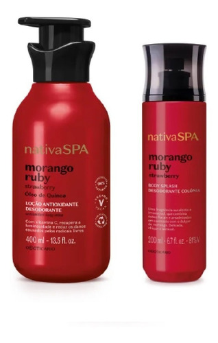 Kit Nativa Spa Morango Ruby Body Splash E Loção O Boticário
