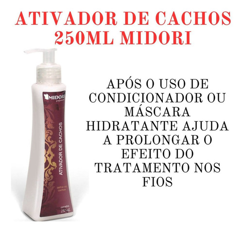 Kit 2 Ativador De Cachos Creme Sem Enxague 250ml Cada Midori