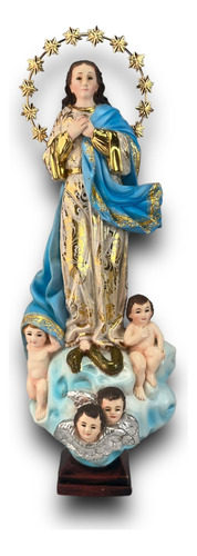 Inmaculada Concepcion De Maria Tallada En Madera 34cm