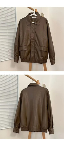 Chaqueta De Cuero Pu Para Hombre, Estilo Motocicleta, Moda C