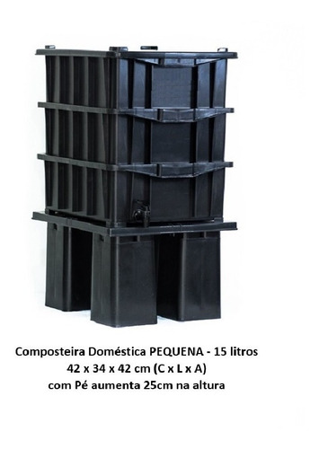 Composteira Doméstica P 15 Litros C/ Pé - S/ Frete