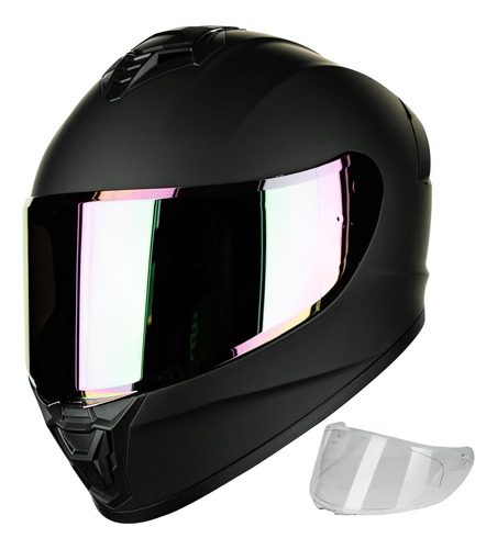 Auboa Casco De Moto Dot Modle Au-t801 (negro Mate, L)