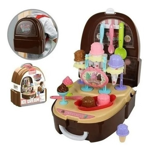 Imagen 4 de 4 de Juego De Heladeria Valija Mochila Heladeria Zippy