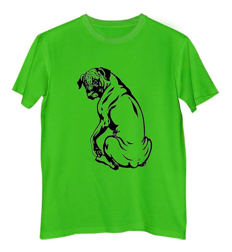 Remera Niño Color Perro Boxer Silueta Vector M2