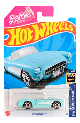 Hotwheels 1956 Corvette #183 2023 Barbie Azul Celeste