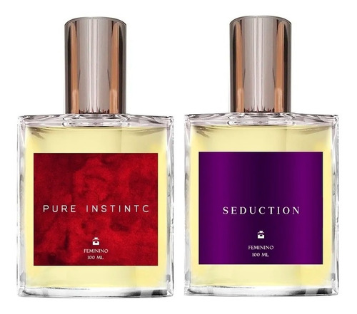 Kit Perfumes Pure Instinct + Seduction +brinco 4mm Volume Da Unidade 100 Ml