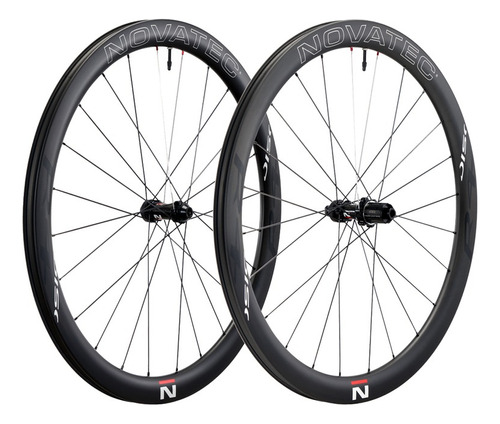 Ruedas Bicicletas Novatec R4 Disc 45mm Carbono Tubeless Color Negro