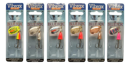 Set Señuelos Spinner Vibrax N°2 - 6g (6 Unidades)