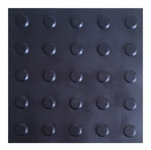 Piso Tátil Pvc Argamassado Alerta - Kit 10 Pcs Cor Preto