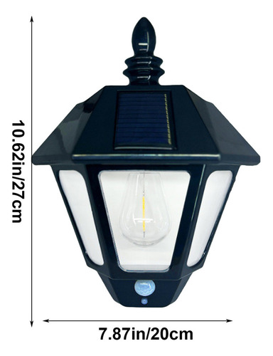 ; Lámpara Solar De Pared Exterior Con Sensor De Cuerpo