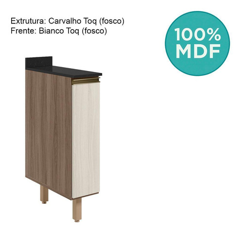 Balcao Com Tampo 1 Porta 20cm Mdf 16796 Carvalho Toq Nicioli