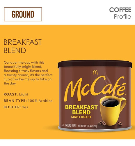 Mccafé Breakfast Blend Light Roast 850 G