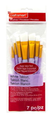 White Taklon Angular Brushes Super Value Pack De Craft ...