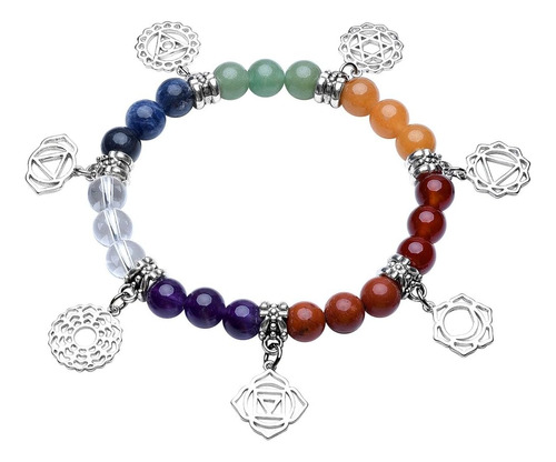 Top Plaza 7 Pulseras De Curación De Chakras Con Piedras Real