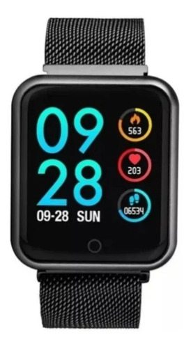 Imagem 4 de 9 de Relógio Inteligente P80 Smartwatch Preto C/ 2 Pulseiras