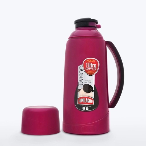 Termo Vidrio Lumilagro Tango Con Asa Compacto 1 Lt Color Violeta
