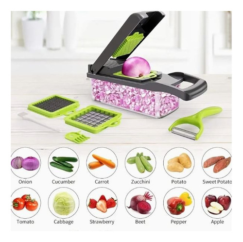 Multi Picador De Verduras Rebana, Corta, Pica Y Ralla 4 En 1