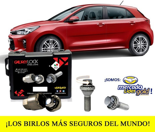 Tuercas Seguridad Galaxylock Kia Rio Hatchback Lx T/a Envío!