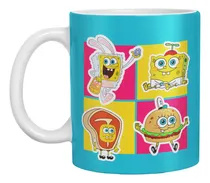 Comprar Taza Ceramica Bob Esponja Cuadros #6 Blanco Bob Esponja
