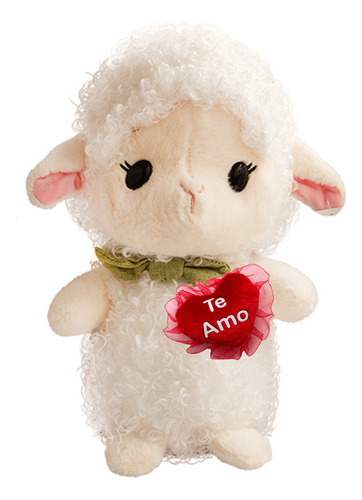 Peluche De San Valentin Ovejita Con Corazon Te Amo Color Rojo