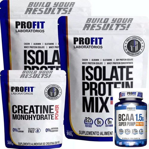 2 Whey Isolate 900g (1,8kg)+ Bcaa90t+ Creatina300g Profit