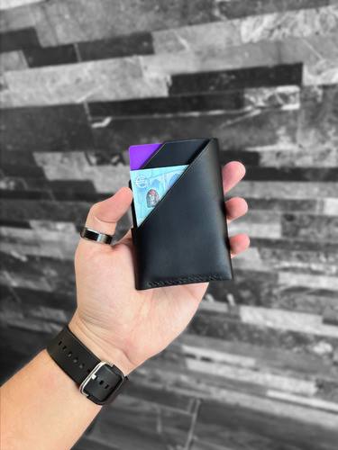 Imagen 3 de 4 de Cartera Minimalista De Piel Para Hombre