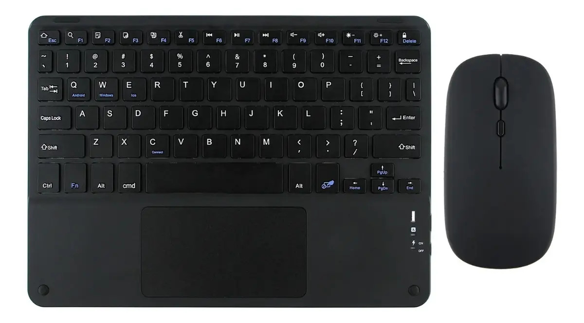 Teclado Trackpad + Mouse Para Samsung S10 Fe 10.9 X520 X526 Cor Preto