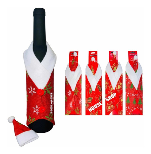 Pack 6 Fundas Botella De Vino Decoración Navidad