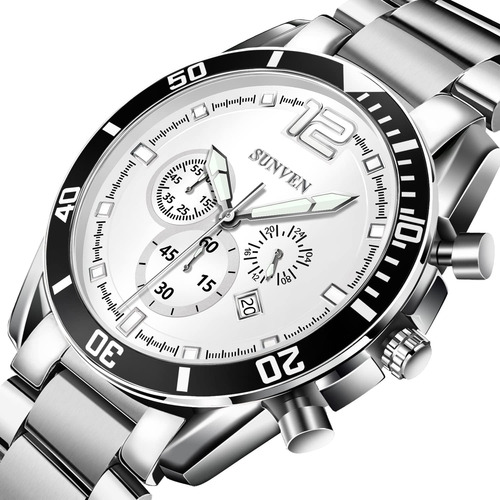Sunven Relojes De Pulsera Para Hombre Cronógrafo Resistente