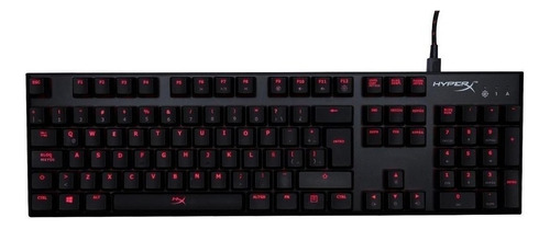 Teclado gamer HyperX Alloy FPS QWERTY Cherry MX Blue inglés UK color negro con luz roja