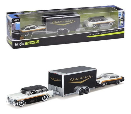 Auto Y Remolque Chevrolet Nomad Y Chevrolet Vega Escala 1:64