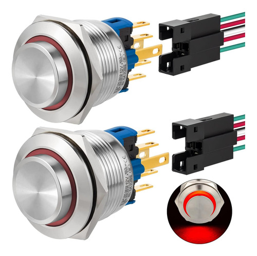Interruptor Momentario Momentario High Ip67 De 22 Mm