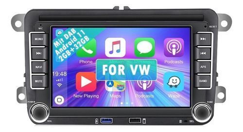 Autoestéreo Hifi 7 C/android 11/carplay P/vw Polo Jetta 2+32