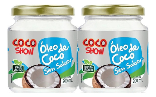 Kit 2 Copra Coco Show Óleo De Coco S/sabor/cheiro 200ml