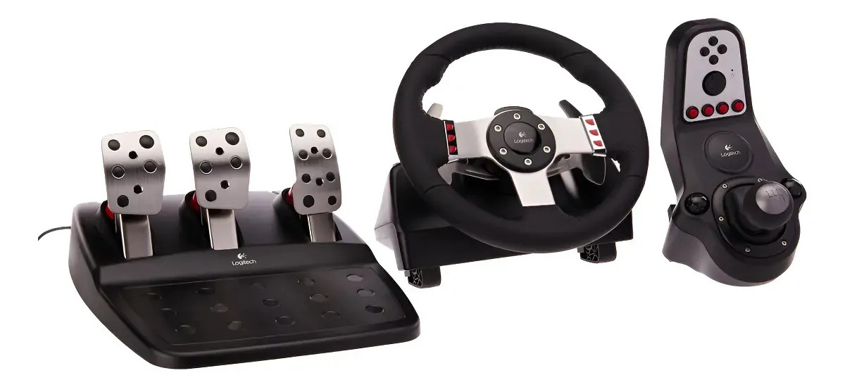 Volante Gamer Logitech G27 Driving Force Com Pedais E Câmbio Para Pc