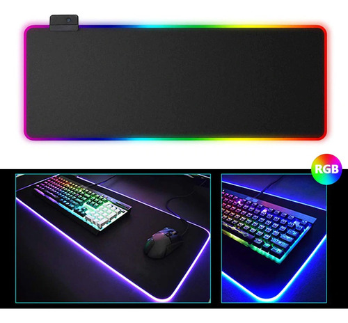 Mouse Pad Gamer Luz Rgb Antideslizante Glowing Cool