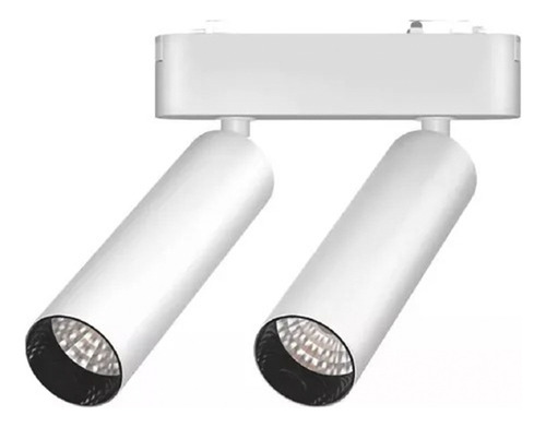 Spot Cabezal Doble Móvil Skyline/macroled 14w P/riel Magneti Estructura Blanco