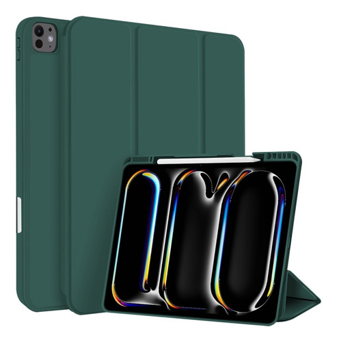 Capa Dobrável Tripla E Compartimento Para Caneta Para iPad