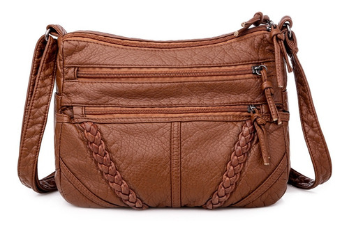 Imagen 2 de 10 de Bolsa Dama Suave Cuero Gran Capacidad Impermeable P/ Viaje