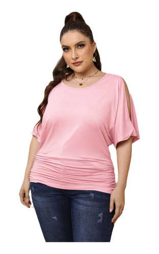 Tops De Mujer De Talla Grande, Camisetas Informales Irregula