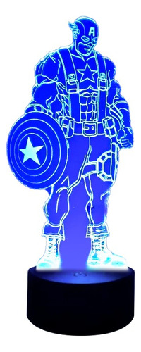 Capitán América Lampara Ilusión 3d
