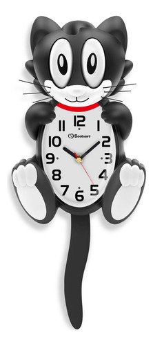 Soobest Reloj De Pared De Gato Grande 3d De 18 Pulgadas, Fun